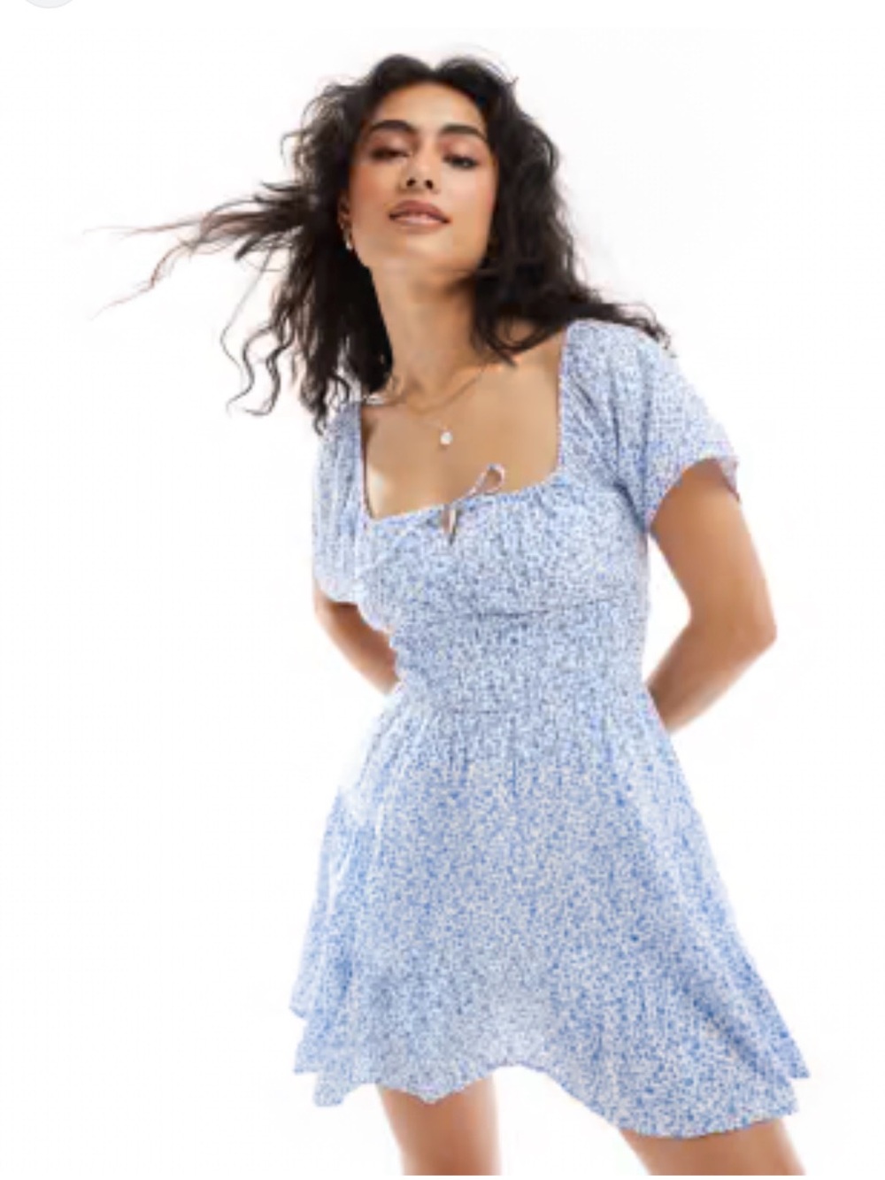 Hollister Light Blue Floral Mini Dress